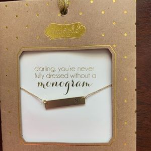 Brand new monogram S necklace   By mudpie